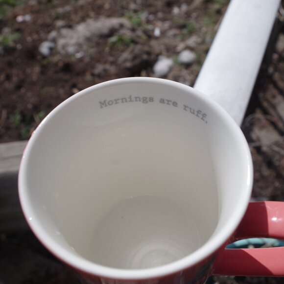 Mornings Are Ruff Mug Peach - Picture 2 of 5